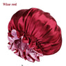 New Women's Satin Solid Sleeping Hat Night Sleep Hair Care Bonnet Nightcap Silky Shower Caps Comfortable Flower Band Unisex Cap