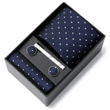 Gravatas For Men Luxury  Tie Hanky Pocket Squares Cufflink Set Necktie Box Male Brown April Fool's Day