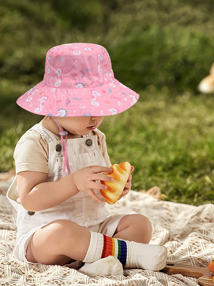 Chapeau de protection solaire en polyester pour enfants, tendance et tendance, idéal pour les sorties en plein air