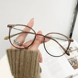 Round Blue Light Blocking Short Sighted Eyewear Luxury Ladies Myopia Glasses Unisex Fashion Women's Minus Sight Eyeglasses -4.0