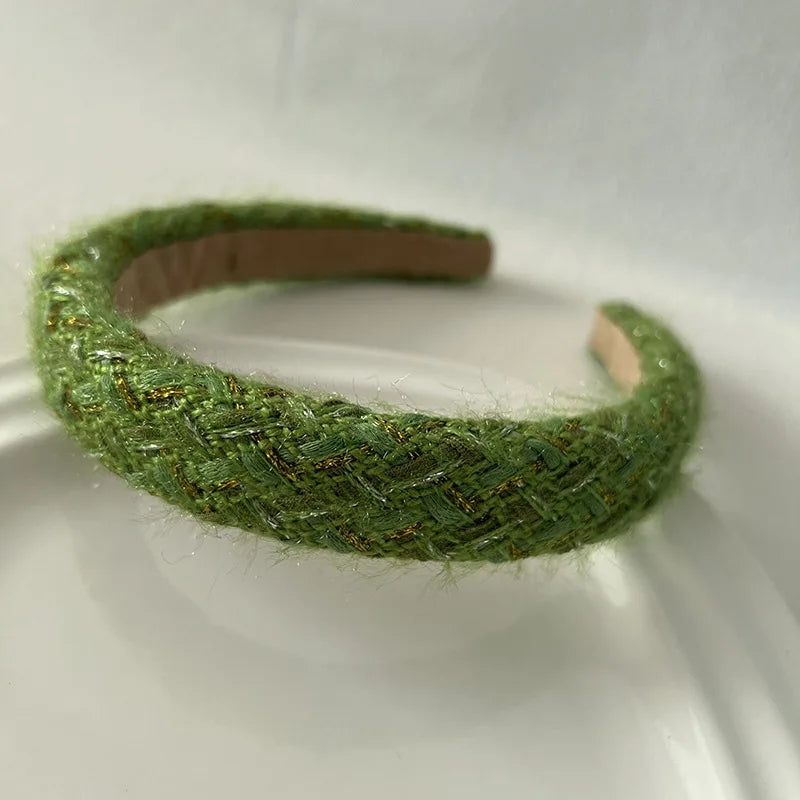 Woven Plaid Fabric Colorful Tweed Hairband High Quality Headband Spring Summer 2023 Accessories Casual Fashion Headwear