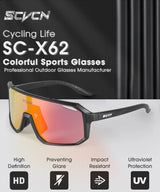 SCVCN New Riding Cycling Sunglasses Outdoor Sports Running Goggles Men's Mtb Bicycle Glasses Women Cycling Eyewear 1 Lens