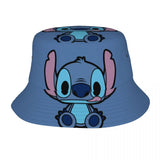 Unisex Kawaii Bucket Hats Funny Stitch Cartoon Accessories Bob Hat For Beach Headwear Lightweight