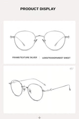 2024 Pure Titanium Frame Round Retro Fashion Men Women Eyeglasses Frame Anti-blue Light Glasses Designer Korean Glasses Frames
