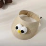 Lovely Bear Ears Empty Top Hat Baby Straw Cap Children Long Brim Sun Visors Kids Adjustable Summer Beach Bonnet Boy Girl Props