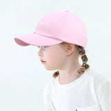 Kids Snap Back Baseball Cap Solid Color Spring Summer Hip Hop Boy Hats Sun Caps Adjustable Breathable Outdoor Travel Kids Hats