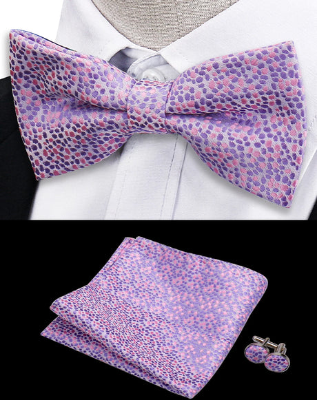 3pcs Bow Tie For MenBowtie Handkerchief Cufflinks Set For Shirts Fit Business Wedding Butterfly Paisley Pocket Square Bowtie Man