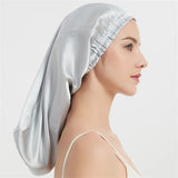 Luxury Comfortable Solid100% Real Silk Long Nightcap Hair Care Perm Beauty Sleeping Hat