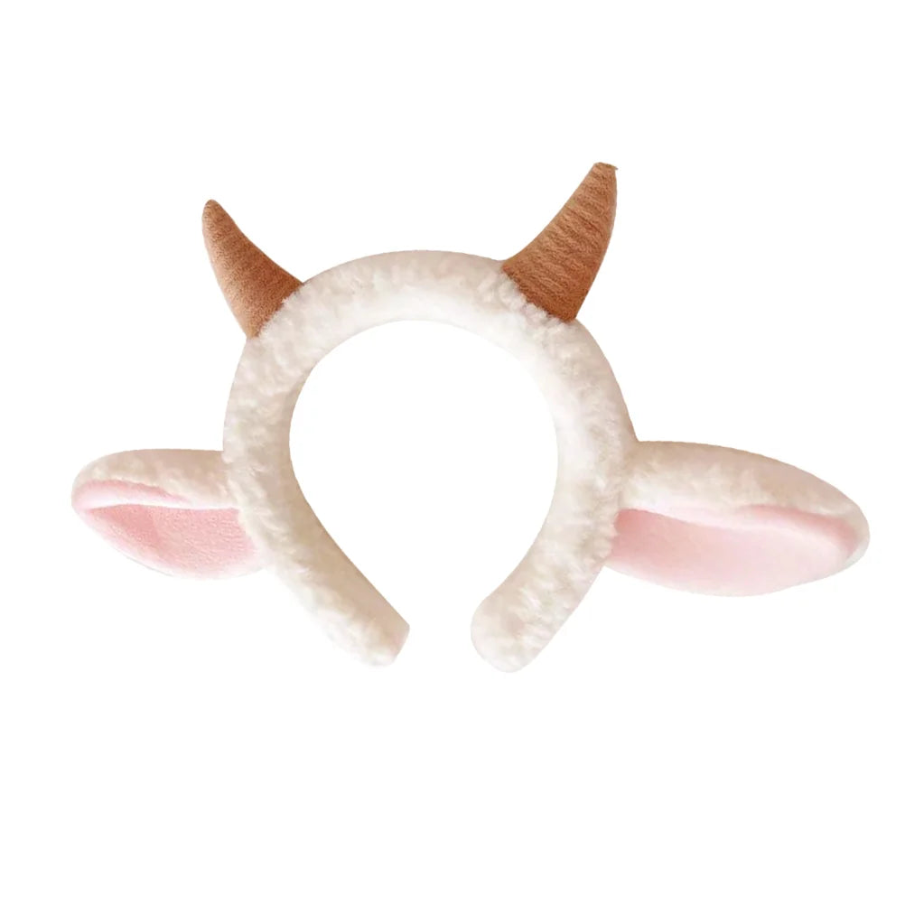 Bands Plush Sheep Ears Horn Bands Cartoon Hair Hoop Lamb Costume Accessory