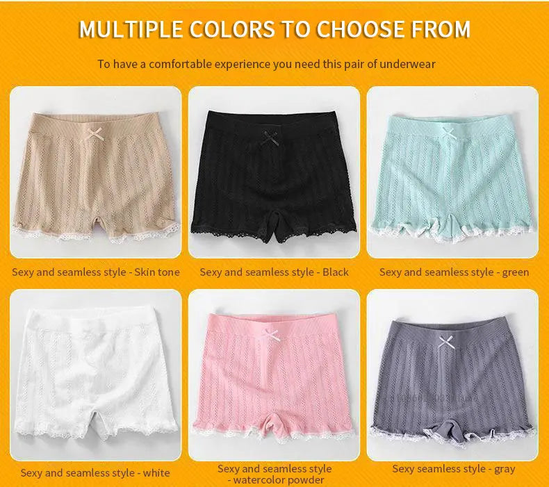 One Size Sexy Lace Seamless Shorts Sexy Short Pants Women Safety Pants for Dress Panties Skirt Shorts Women Breathable Shorts