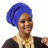 Fashion Women Elastic Ruffle African Turban Cap Lady Head Wraps Nigeria Wedding Auto Gele Headtie Party Headgear Headwear Hat