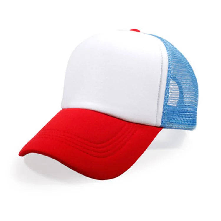 1 Piece Custom Logo Mesh Hats Men's Relaxation Hat Cheap Adult Adjustable Polyester Baseball Caps Students Hat Free Design