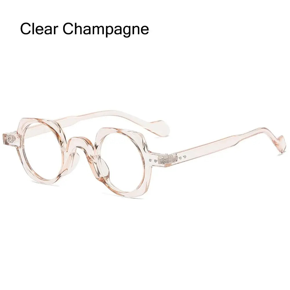 Round Square Frame Blue Light Blocking Glasses Japanese Style Unisex Non-Prescription Glasses Eyeglasses Frame