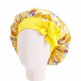Kids Girls Sleep Cap Floral Print Hair Bonnet Satin Night Sleep Hat Turban Sleeping Hat Children Hair Care Bonnet Nightcap Caps