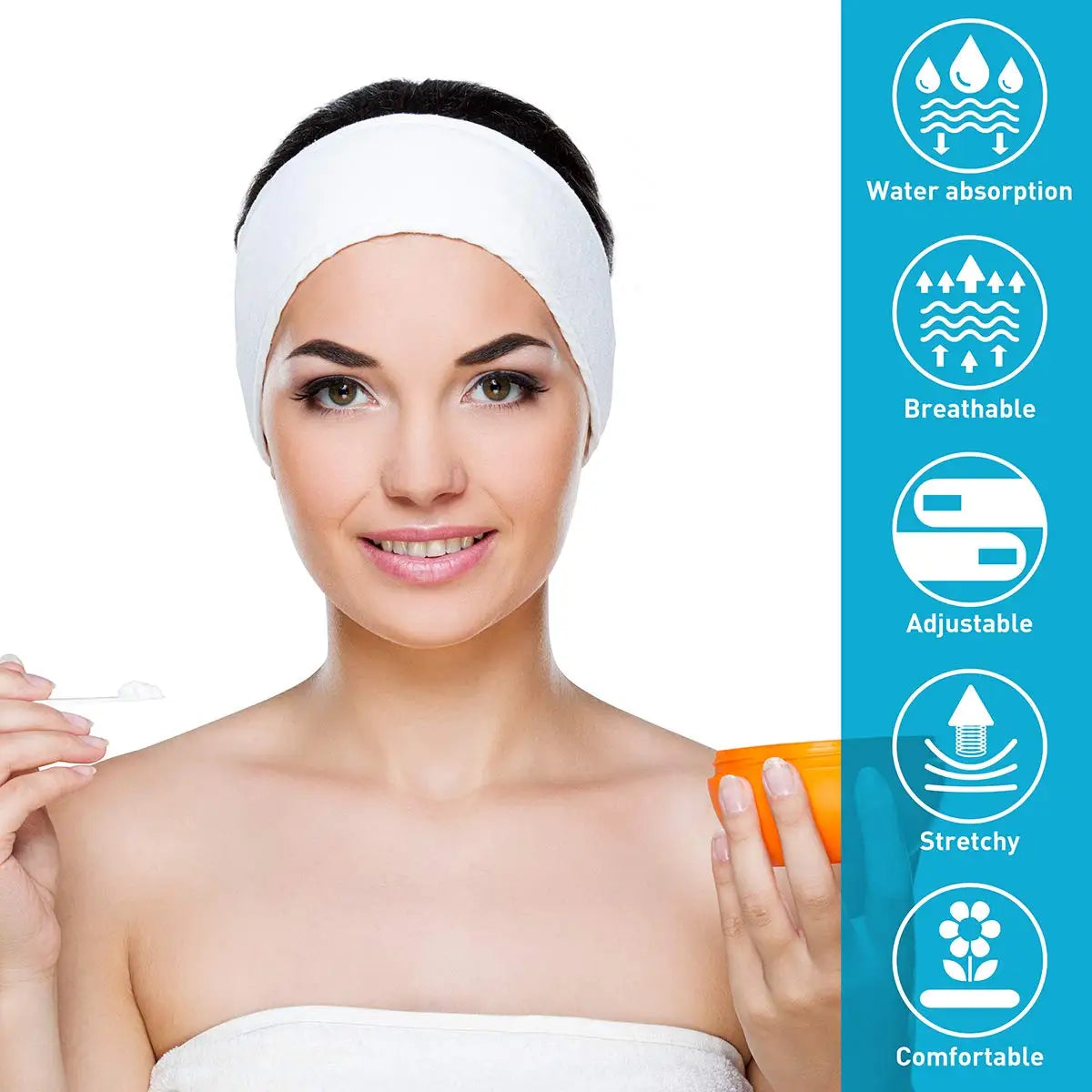 Soft Toweling Hair Accessories Girls Headbands for Face Washing Bath Makeup Hair Band Women Adjustable SPA Facial Headband