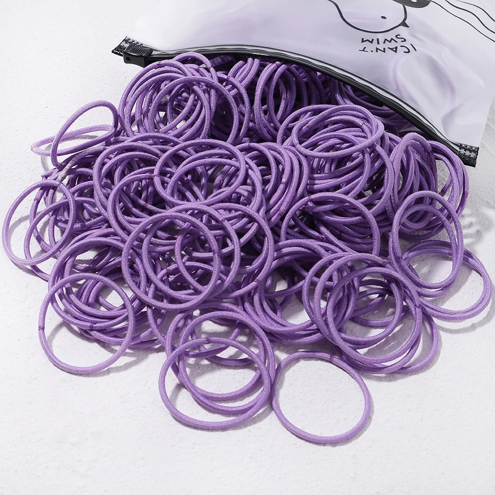 50PCS Macaron Rubber Band Hairband Headband High Elastic Durable Hair Ring Tied High Ponytail Women's Kids Hair Headwear