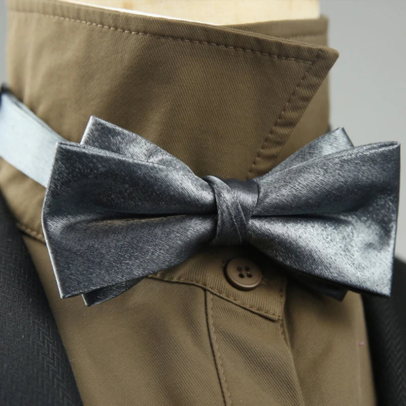 4 Styles Solid Color Black White Wine Bow Ties New Ribbon Gilded Butterfly Double Layered Wedding Party Bowknot Tuxedo Cravat