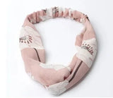 Clearance Fresh Colorful Turban Headbands Women Spring Summer Chiffon Headband Head Wrap Wide Lattice Hairband Hair Accessories