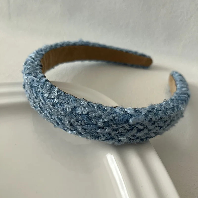 Woven Plaid Fabric Colorful Tweed Hairband High Quality Headband Spring Summer 2023 Accessories Casual Fashion Headwear