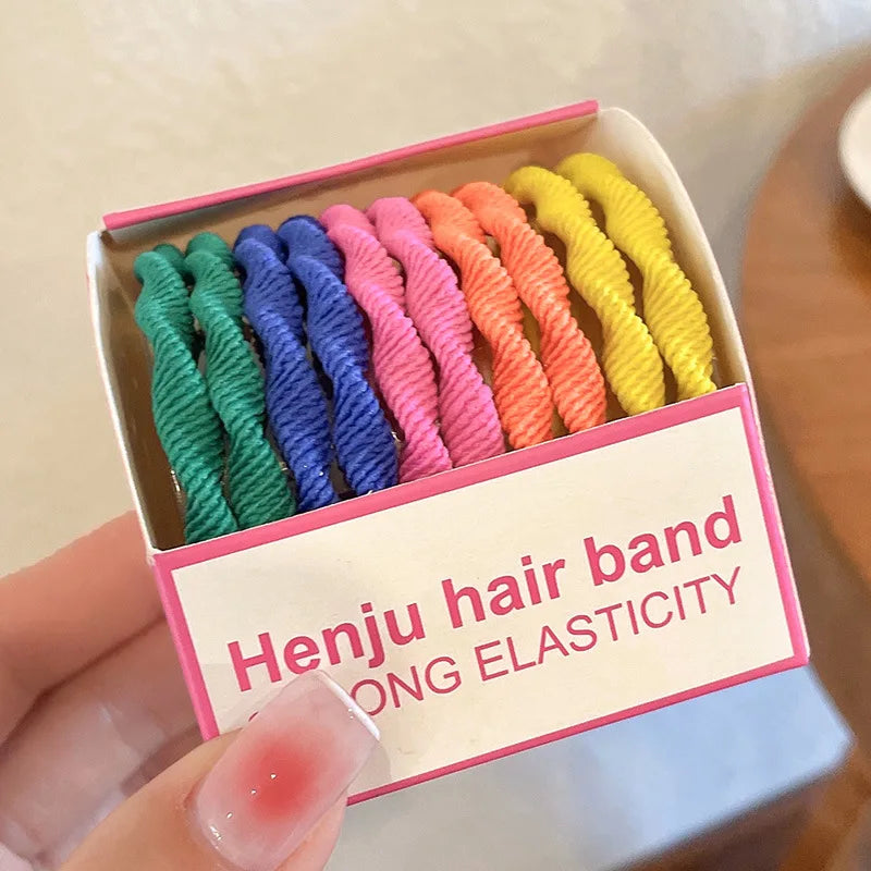 Nylon Rubber High Elastic Hair Bands Hair Ties Women Girls Candy Basic Ponytail Holder Scrunchies Gum Ropes Hair Accessories Set