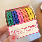 Nylon Rubber High Elastic Hair Bands Hair Ties Women Girls Candy Basic Ponytail Holder Scrunchies Gum Ropes Hair Accessories Set
