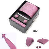 Men's Tie Gift Box With Neckties Handkerchiefs Cufflinks Tie Clips 6-Piece sets Group Business Wedding Festival Formal Ties