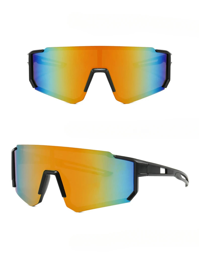 New Style Wrap-around Fashion Sports Glasses For Men And Women,Mirrored,Reflective Lenses,Outdoor Activities Like Cycling,Skiing