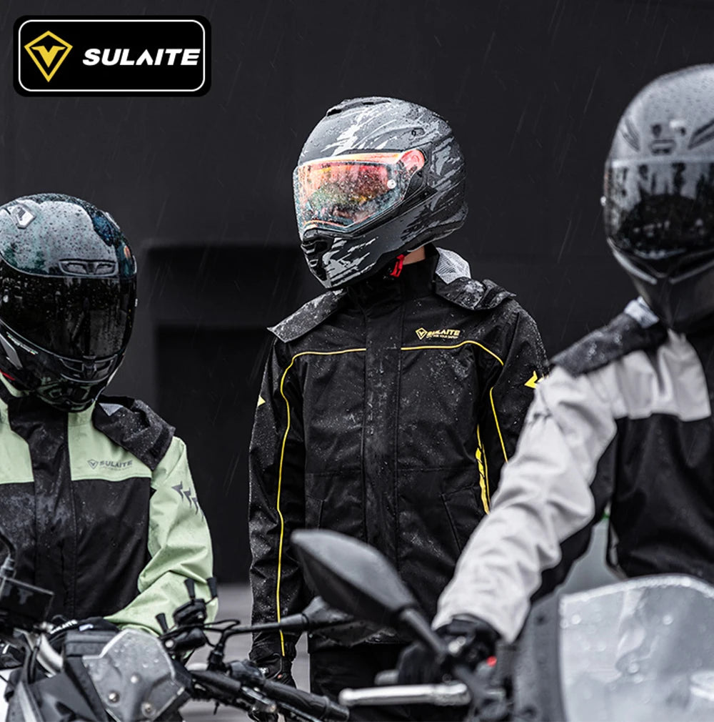 Motorcycle Raincoat Men Women Waterproof 100% Motorcycle Rider Raincoat Suit Moto Raincoat Rain Coat Jacket Pants Biker Rain Set