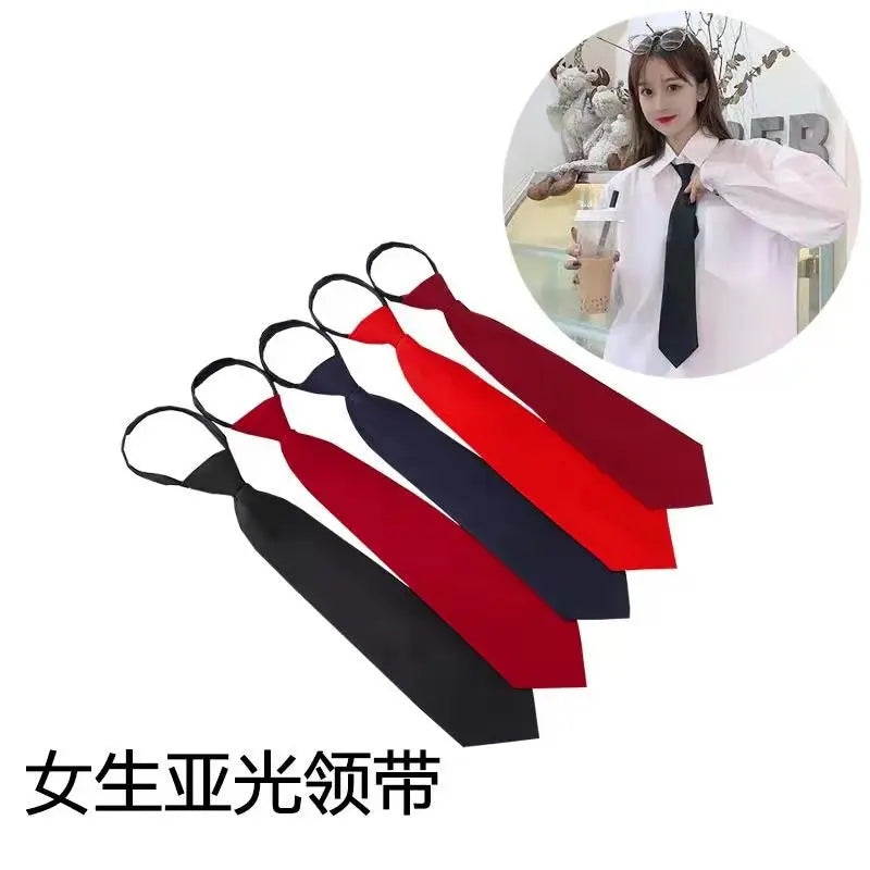 Red Black Clip On Tie Security Ties For Men Women Doorman Steward Matte Black Necktie Black Funeral Tie Clothing Accessories