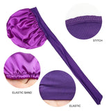 Women Shower Cap Sleeping Satin Bonnet Lace-up Bow Waterproof Women Braids Curly Night Hat Beauty Parlor Cap Salon Hat
