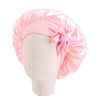 Solid Satin Silk Bonnet with Band Tie Baby Sleep Cap Bowknot Kids Baby Night Sleep Cap Beanies Girl Makeup Cap Children Nightcap