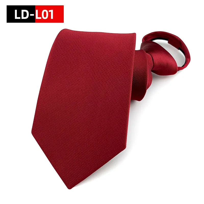 Solid Colors Necktie Zipper Tie 8cm Ties Business for Man Gravatas Handkerchief Bowtie Mens Wedding Shirt Accessories