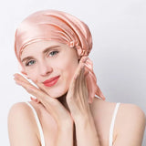 100% Natural Mulberry Silk Sleeping Cap Silk Shower Cap Nightcap Housework Cooking Hair Care Bonnet Protector Hair Accessories