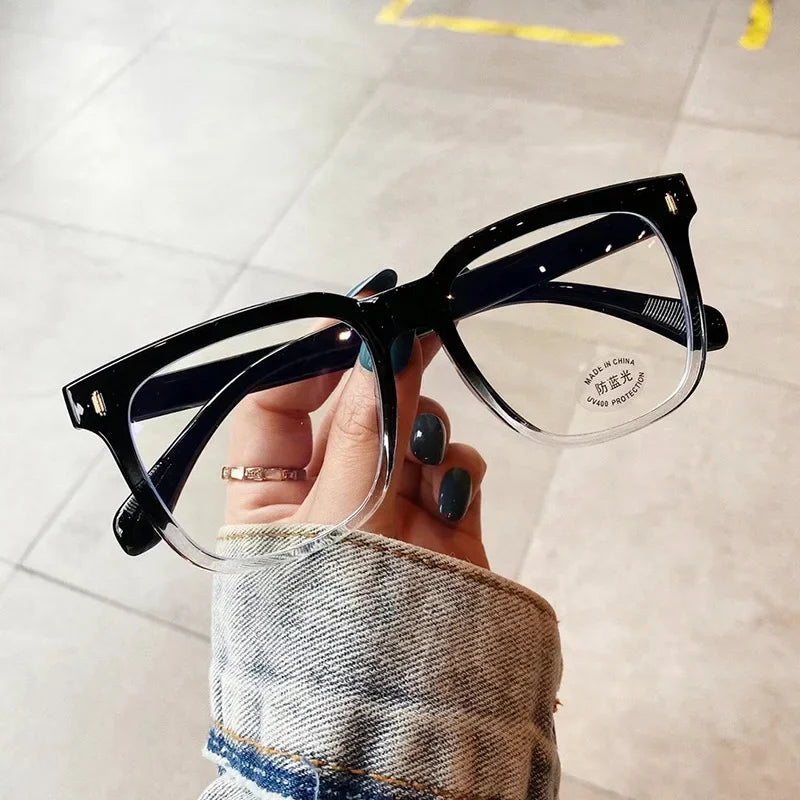 New Clear Lens Near Sight Myopia Glasses Large Sqaure Minus Diopter Eyewear Fashion Ultralight Trendy Eyeglasses for Men Women