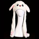 Women's Cute Beanies Hat Animal Rabbit Ears Glowing Moving Short Plush Warm Skullies Cap Autumn Winter Outdoor Travel Casual Hat