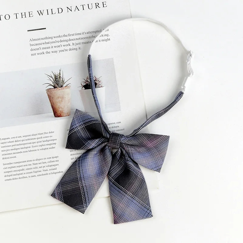 Fashion JK Bowtie Women College Student Collar Tie Cotton Plaid Bowknot Lolita Girls Adjustable Butterfly Anime Cosplay Cravat