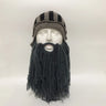 Red Tassel Cosplay Roman Knight Knit Helmet Men Cap Original Barbarian Handmade Winter Warm Beard Hats Funny Beanies Party Gifts