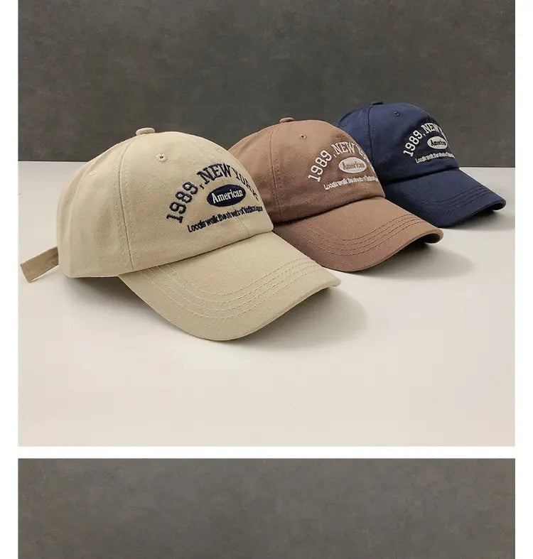 Spring Korean Retro Baseball Hat Women, Autumn and Winter, Wild Ins, Street Letter Embroidery Cap, Summer Couple Men