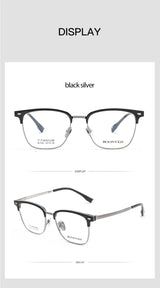 Pure Titanium Frame Glasses Full Rim Eye Glasses Spring Hinges Men Style Shortsighted Spectacles New Arrival Glasses