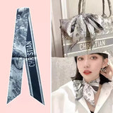 Women's Daily Wear Headbands Bags Handles Silk Scarves Simulated Silk Streamers French Versatile Headbands Scarves Gifts
