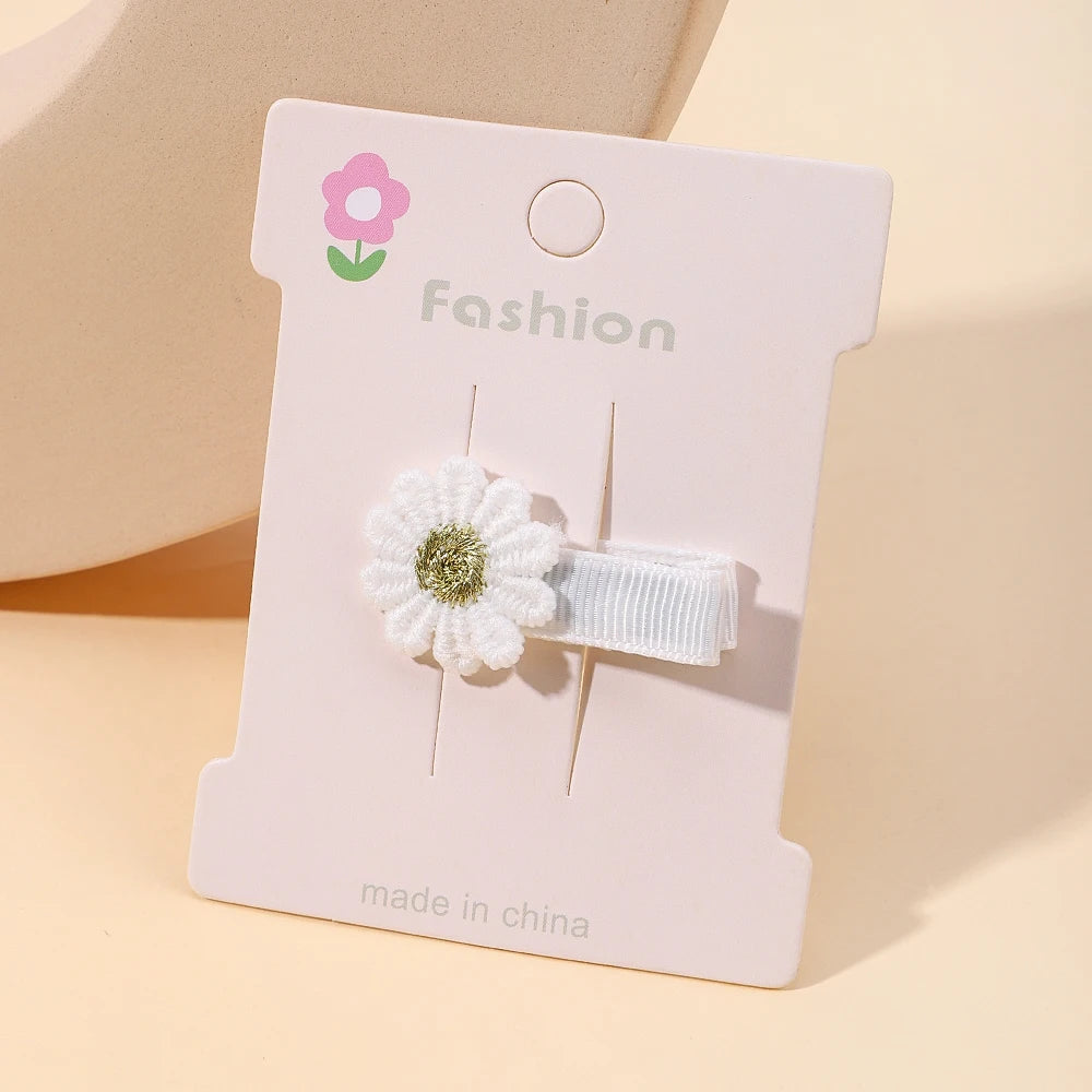 1pcs Ins Daisy Flower Hair Clips Baby Girl Hairpins for Kids Lace White Barette Princess Hooks Infant Accessories Korean