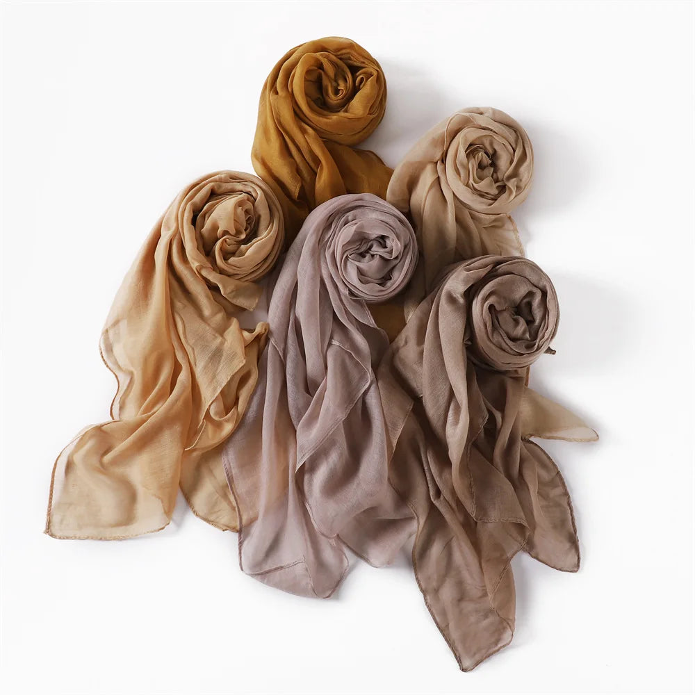 New Cotton Linen Scarf For Women Girls Students Autumn Classic Solid Color Scarves Retro Soft Foulard Viscose Female Wrap Shawls