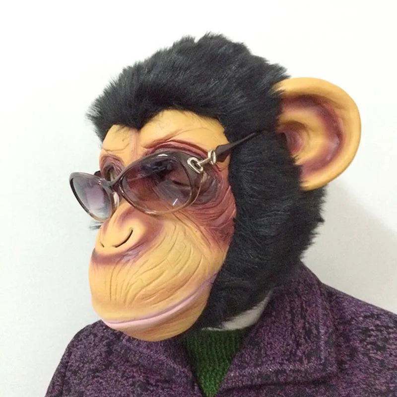 Next door adult Monkey King Tarzan gorilla mask funny horror funny monkey latex animal hood Douyin