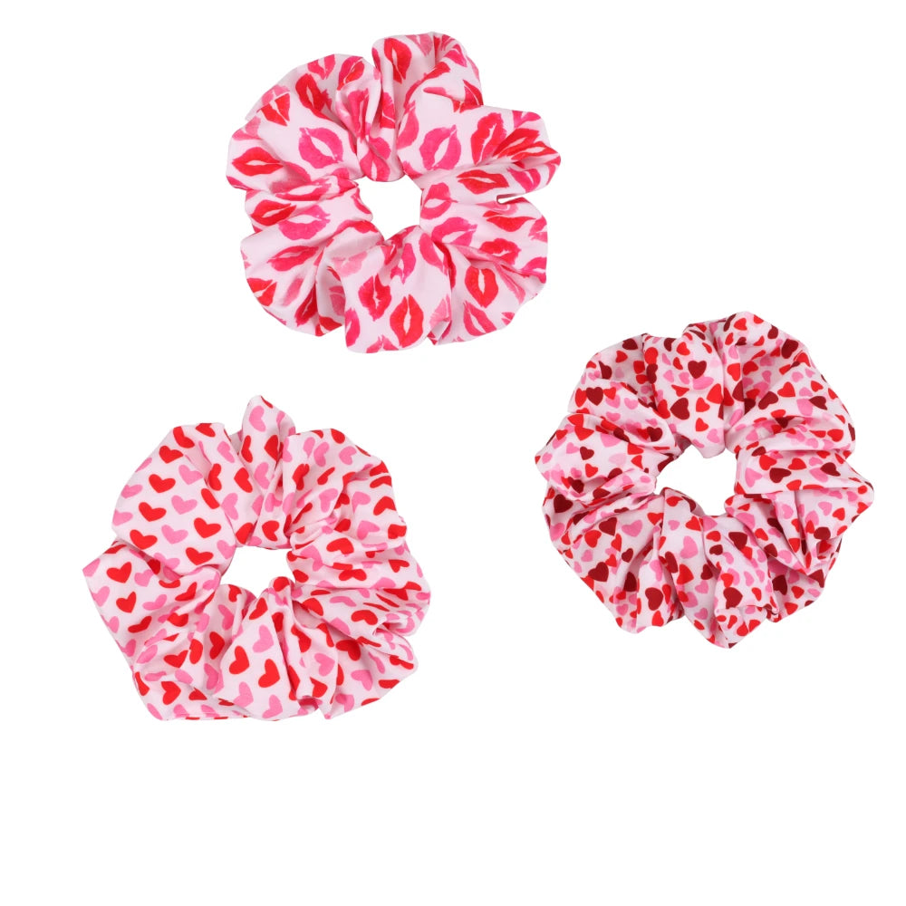 Valentines Hair Ties Heart Hair Scrunchies Elastics Hair Band Ponytail Hair Ropes for Women Girl Valentines Day Hair Accessories