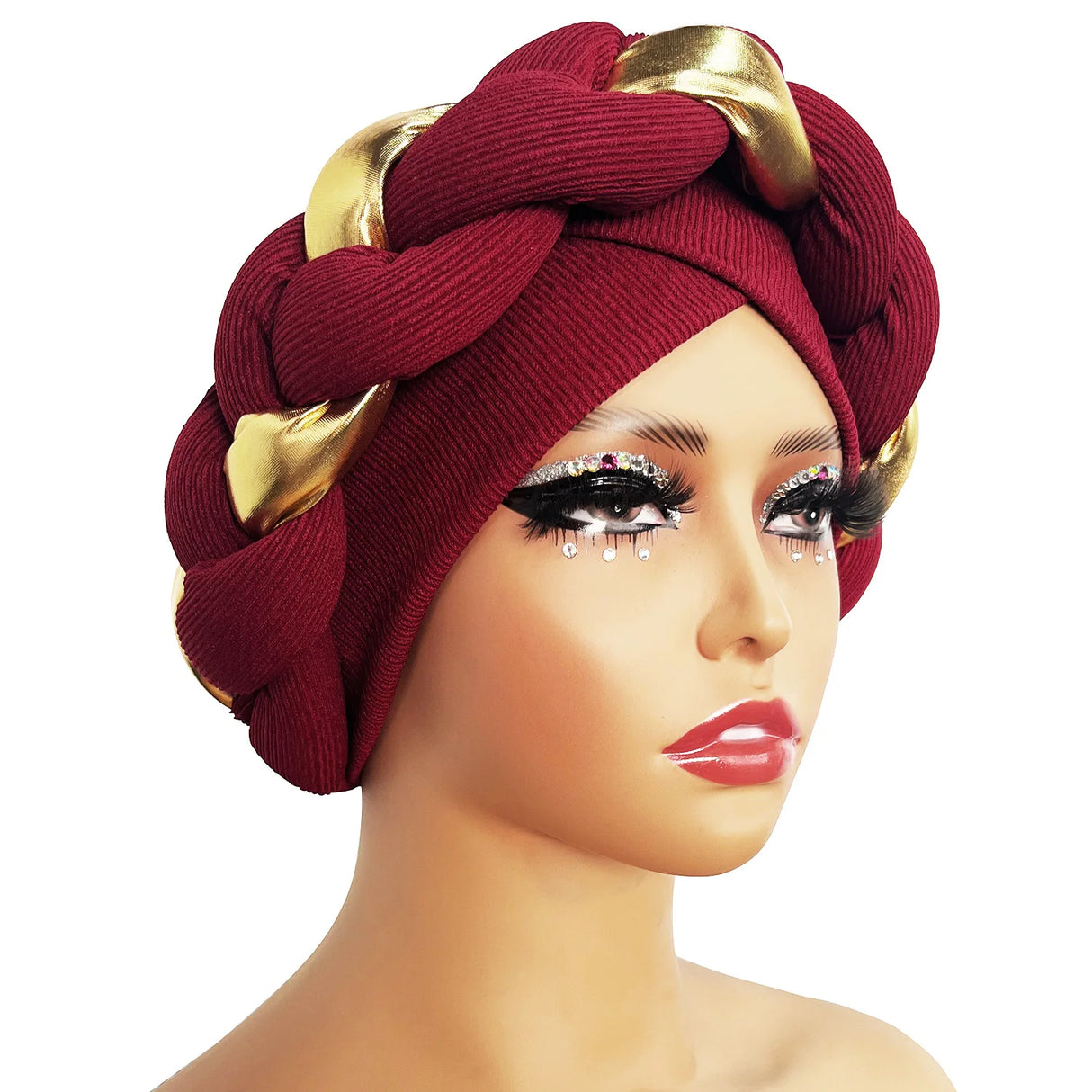 2024 New African Women Pleated Beanie Headwrap Hat Hair Accessories Arab Wrapped Muslim Hijab Turban Cap Female