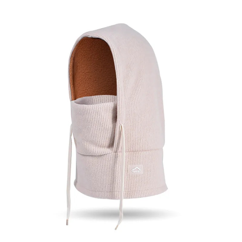 Children Winter Hat Scarf Mask One-piece Ears Neck Warmer Kids Bonnet Hats for Skiing Fleece Lining Child Girls Boys Cap 4-10Y