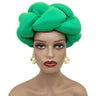Exaggerated Big Braid Head Band African Raw Silk Turban Cap for Women Nigeria Wedding Party Headpiece Female Headband