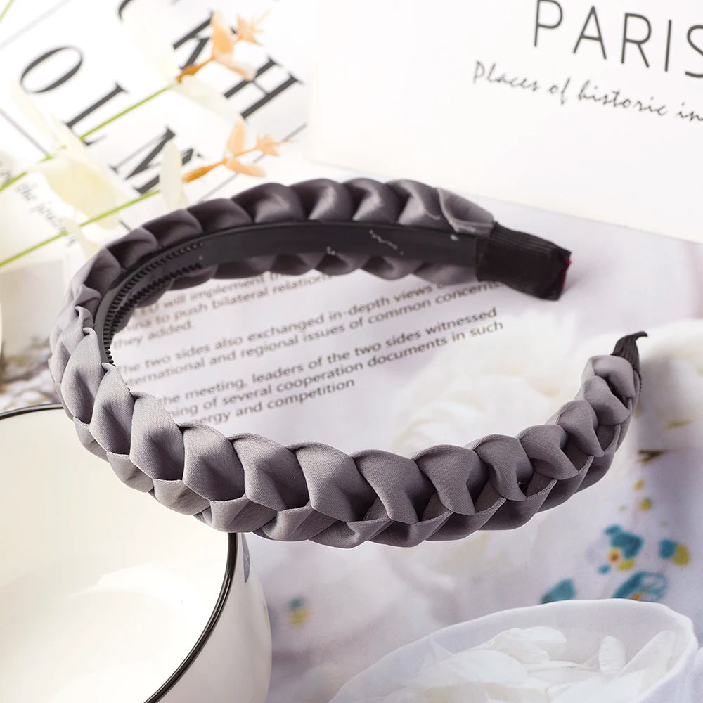 Braided Headband Women Girls Elastic Hairbands Non-slip Fashion Weaving Hair Hoop Bands Female Bezel Hair Accessories Headwear