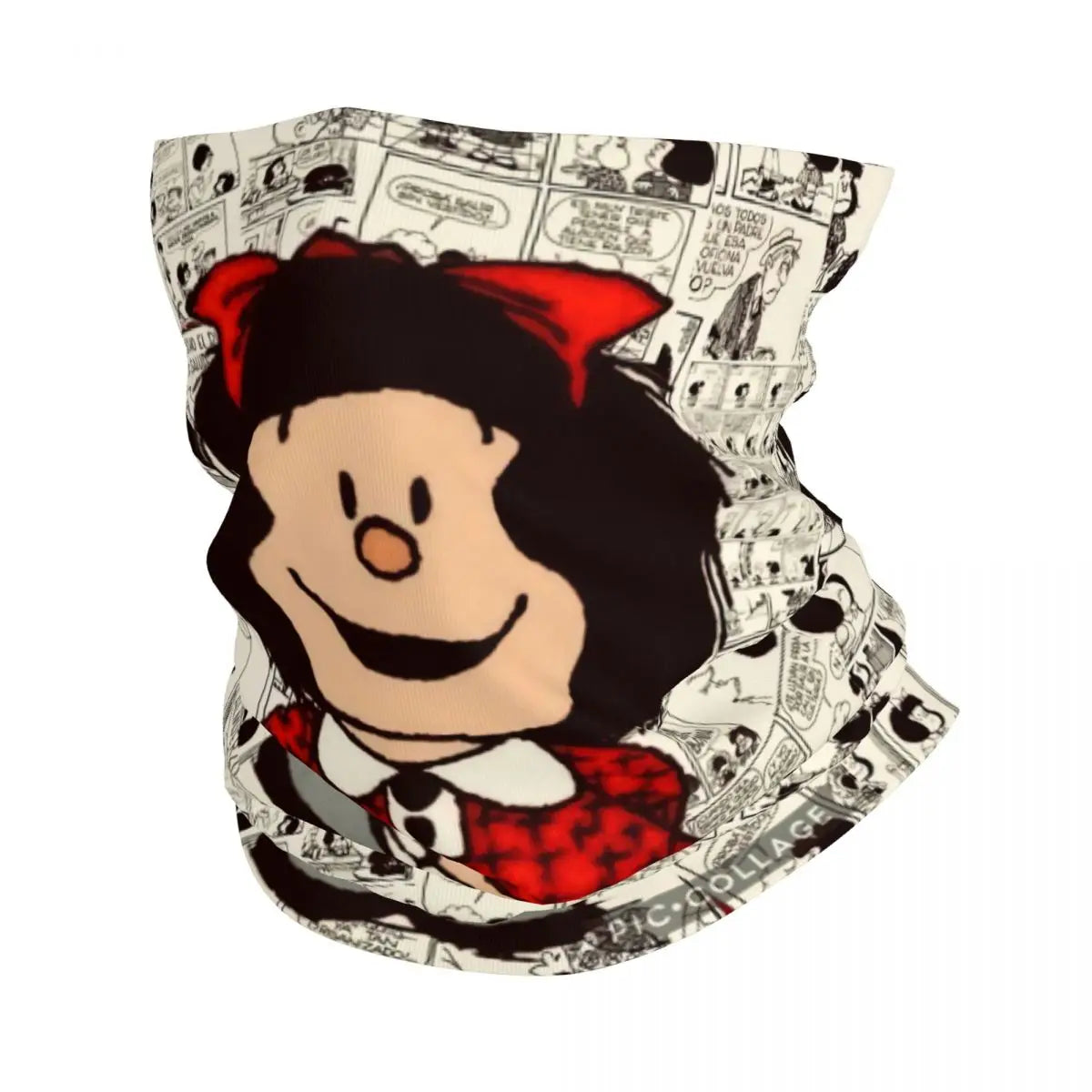 Comic Girl Scarf Neckerchief Neck Face Mask Polyester