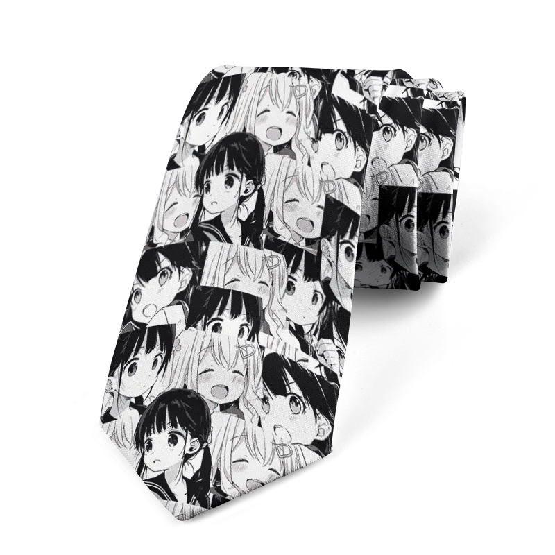 Anime cartoon printing men's tie unisex casual creative tie novelty unique accessories business gifts wedding shirt accessories